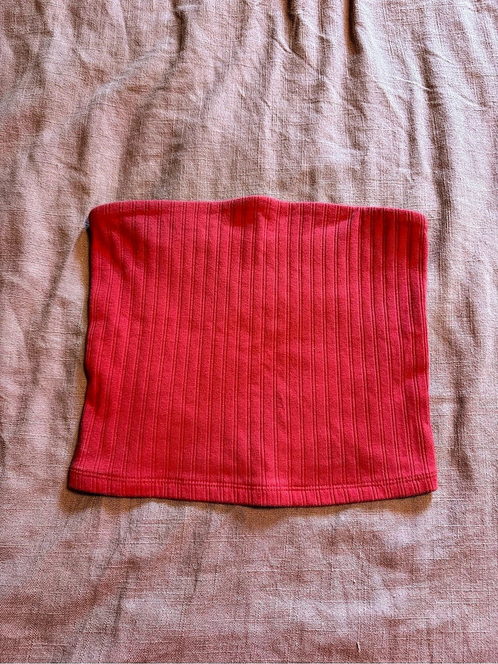 American Eagle Red Ribbed Crop Top Size Small Like New